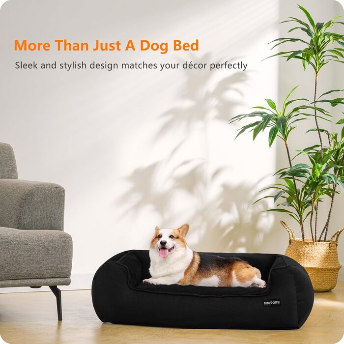 Крісло-ліжко для собак, ліжко для собак, м'яка подушка для собак, кошик для собак знімний та пральний, сірий, 90 x 75 x 25 см