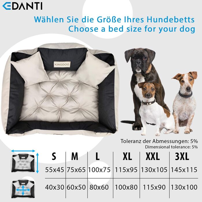 Персоналізоване ліжко-подушка для собак та котів з іменем, L-XL, 130x105 см, бежеве
