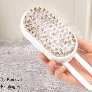 Парова щітка для котів Katzen від бренду Katzen, для довгошерстих котів, з функцією масажу та розпилення води, 360° поворотний насадка (біла)