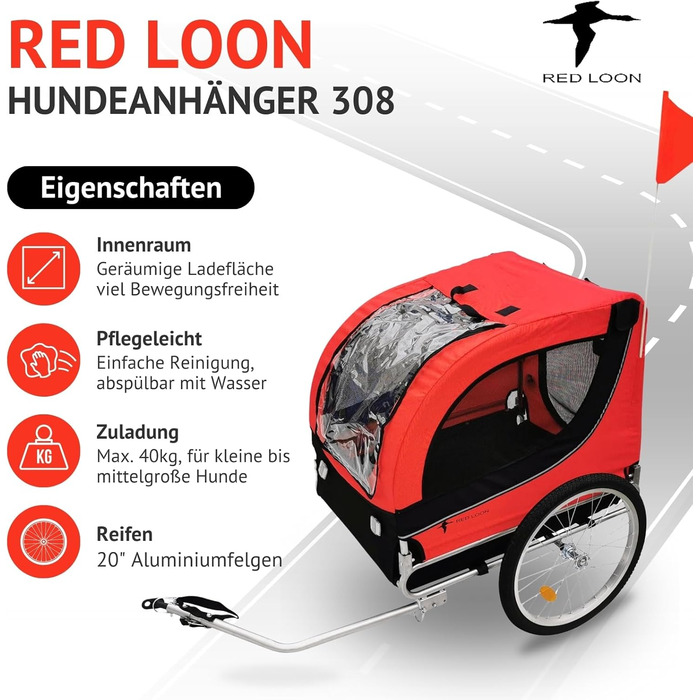 Фаркоп-перетяжка для собак на велосипед - перетяжка для собак на велосипед, червоний, до 40 кг