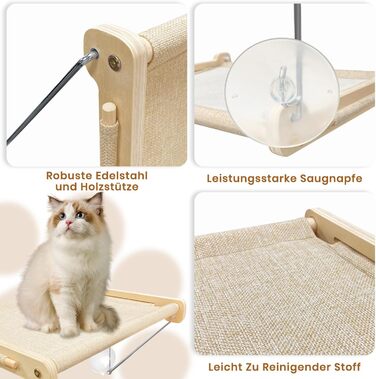 Ліжко-гамак для котів на вікно, платформа-поличка, місткість до 18 кг, ідеально для сну, ігор та відпочинку, металева кріпильна конструкція