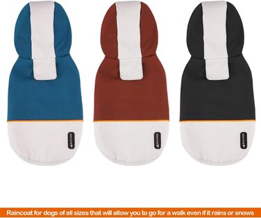 Водонепроникний дощовик для собак BPS з капюшоном та кишенею, 100% поліестер, M, Синій, BPS-9701AZ (M, 16183 Red)