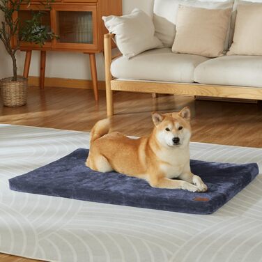 Килимок для собак XL з memory foam, вологостійкий, знімний, миючий чохол, для великих собак, 106.7 x 27 x 2 см (Морська хвиля)