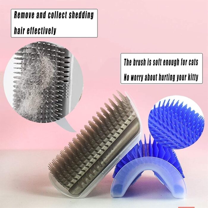 Щітка для котів 2 шт. - масажер для грумінгу, для довгошерстих та короткошерстих котів та собак, блакитний та сірий