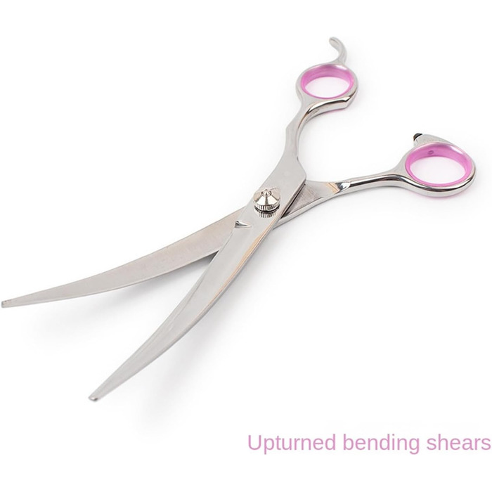 Набір професійних ножиць для грумінгу собак та котів, вигнуті ножиці, нержавіюча сталь (рожевий)
