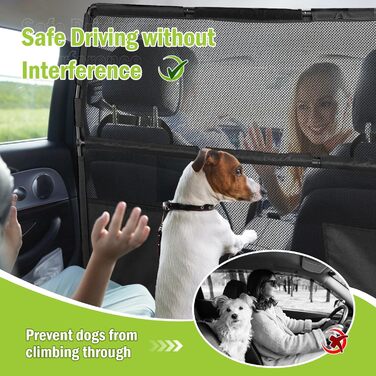 Бар'єр для собак у машину, 142.2 см, для позашляховиків, SUV, легкових авто, захист заднього сидіння, сітка-перегородка, зручна подорож