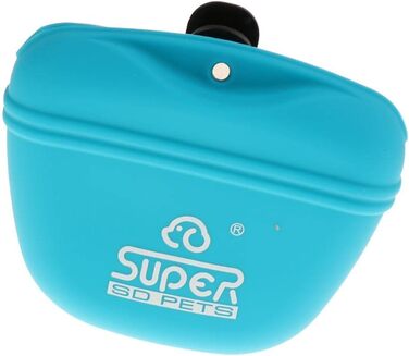 Сумка для дресирування собак з силікону, блакитна. Зручна для винагороди та перенесення ласощів. З кріпленням на ремінь. 3 кольори на вибір.