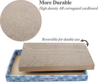 Кігтеточка для котів VIVAGLORY з картону, 3 шт. в упаковці, XL (44 x 28,5 см), з котячою м'ятою