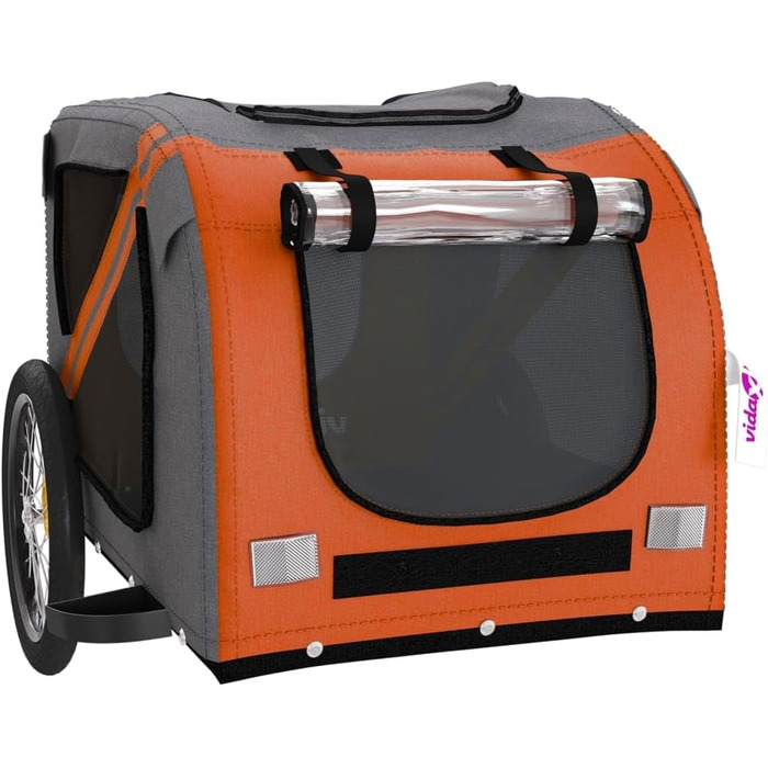 Причеп для тварин Bicycletrailer-9386-DYQ-251114-MWYT (133,5x69x73,5 см, помаранчевий та чорний)