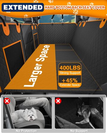 Подовжувач для собачого автокрісла, чохол на сидіння для собак з жорстким дном, собача гамак, захисний килимок для заднього сидіння авто, сумісний з F150, RAM1500, Silverado, GMC, Tundra