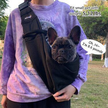 NATUYA Сумка-переноска для собак та котів, бавовняна, чорна, для прогулянок та подорожей