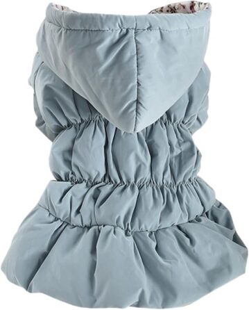 Теплий зимовий одяг для собак - флісовий жилет з капюшоном для цуценят, дрібних порід (Чихуахуа, Йоркширський тер'єр) - рожевий, XS, X-Small, блакитний