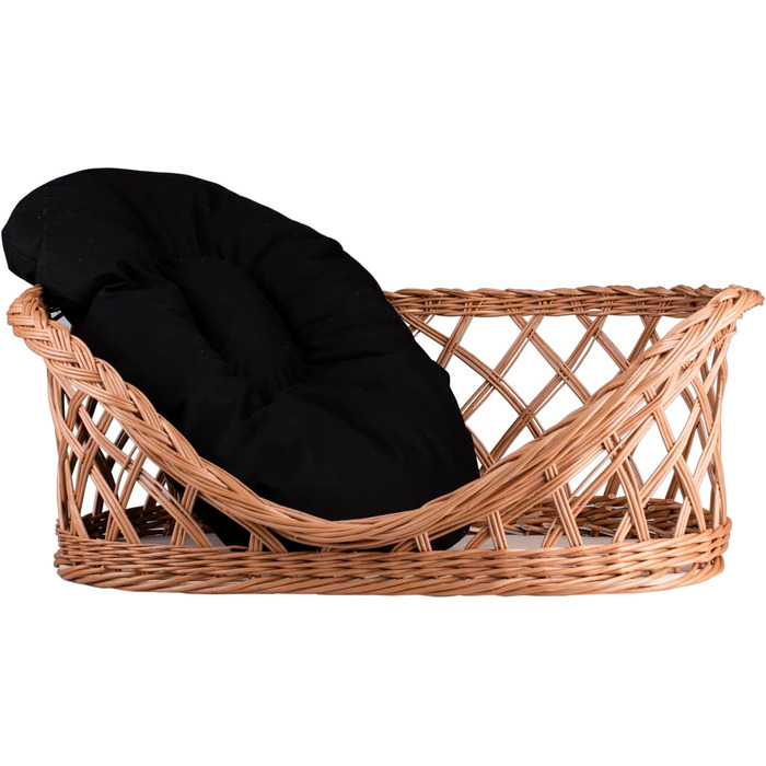 Корзина для собак та котів, лежанка овальної форми, з подушкою, коричнева