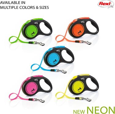 Повідок-рулетка Flexi New Neon рожевий M, 5 м, для собак