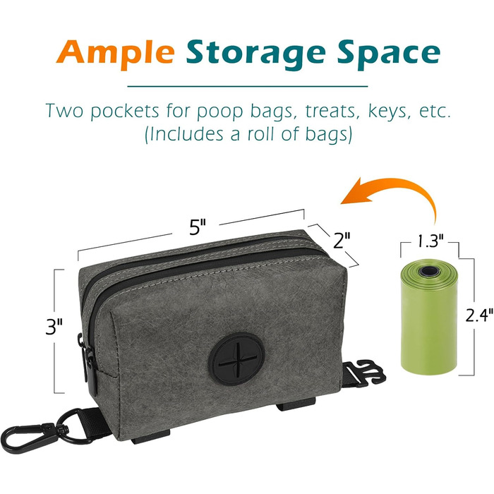 Диспенсер для собачих відходів PetBonus: водонепроникний контейнер для пакетів + 15 шт. пакетів (зелений/сірий)