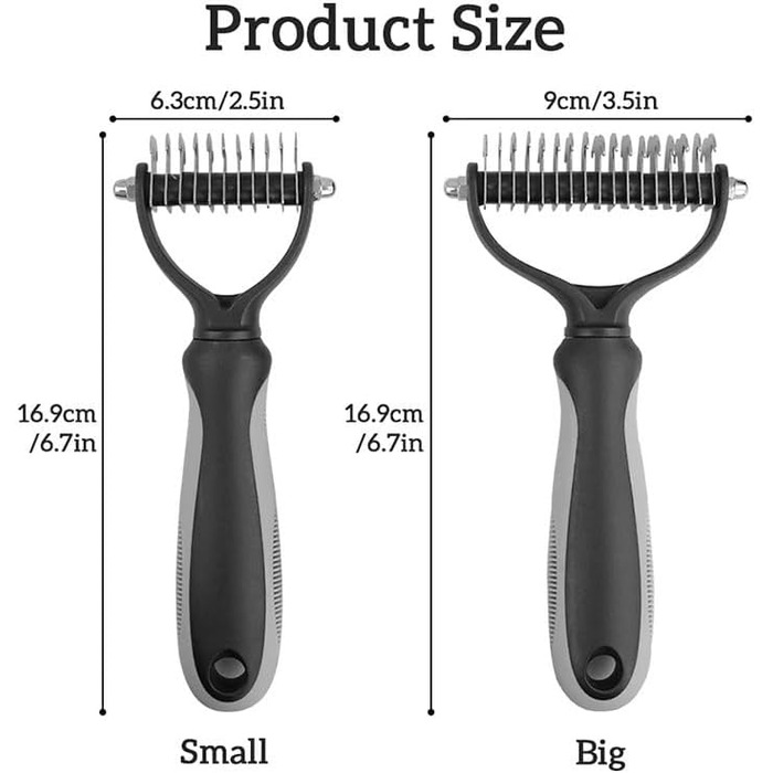 Щітка для собак від випадання шерсті, інструмент для догляду за шерстю, професійна щітка для собак (Сірий)