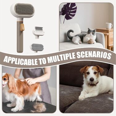 Щітка для собак від випадання шерсті | Антиковзка щітка для грумінгу | Для короткої та довгої шерсті, масаж, купання, прибирання