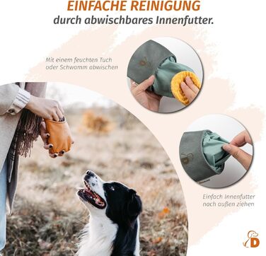 Сумка для ласощів Dogolino® для собак з шкіри - сумка для тренувань - захисна сумка для одягу - сумка для перекусів під час прогулянок (Помаранчево-коричневий, Basic)