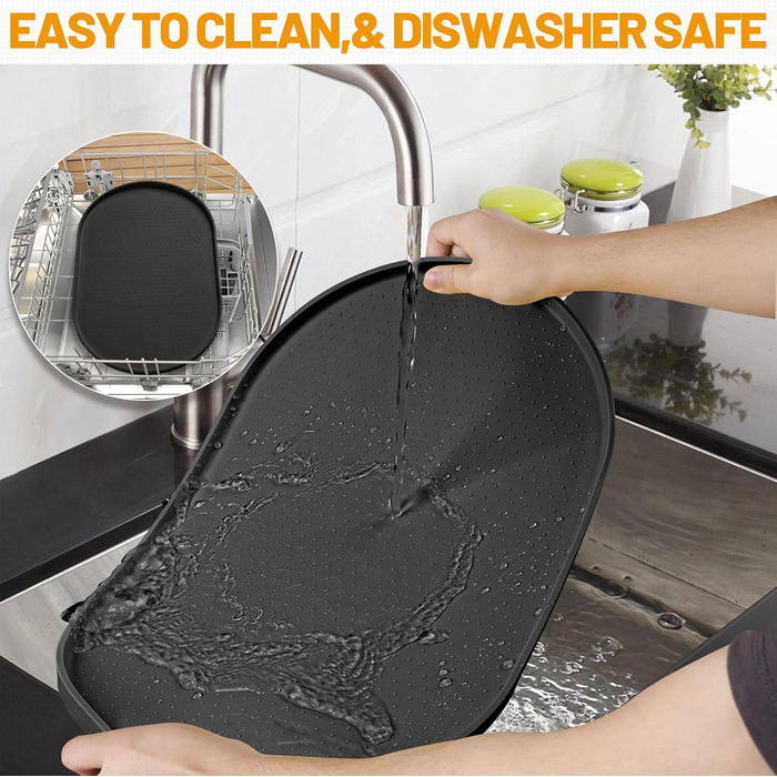 Гумова килимок для годівлі собак та котів з високим бордюром, водонепроникний, 48.3 x 19'L x 12'W (білий пісок)