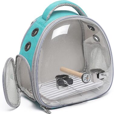Рюкзак-переноска для тварин Ioview: для хом'яків, кроликів, птахів, котів, собак, черепах, їжаків (зелений + аксесуари)