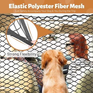 Бар'єр для собак у машину, сітка для собак, 130 x 89 см. Підходить для SUV