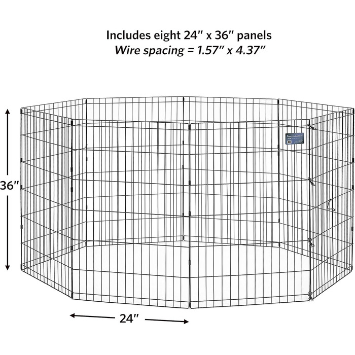 Вольєр для собак Midwest Homes for Pets 550-36 без дверей, 61x91 см, чорна E-покриття, 157x157x91 см