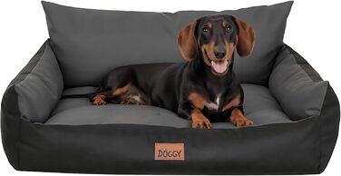 Ліжко для собак - м'яке ліжко-корзина для собак, котів, маленьких, середніх та великих собак - ліжко для собак, диванчик для собак, лежанка для собак, спальне місце - 63x48 см - Графіт L