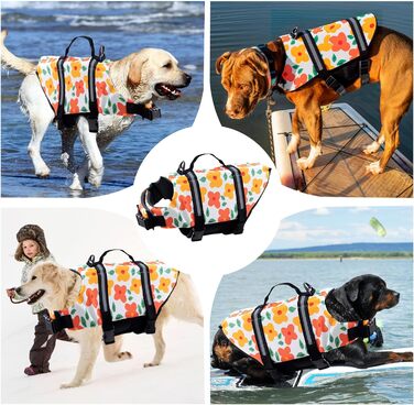 Рятувальний жилет для собак Schwiweste FainFun XL з квітами, Ripstop, регульований розмір, для собак великих і малих порід