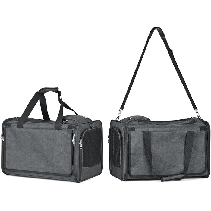 Транспортна переноска для собак та котів (складний бокс) - чорна