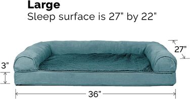 Крісло-ліжко для собак та котів Furhaven з гелевим охолодженням, м'яка піна пам'яті, Deep Pool, 91 x 68 x 16 см