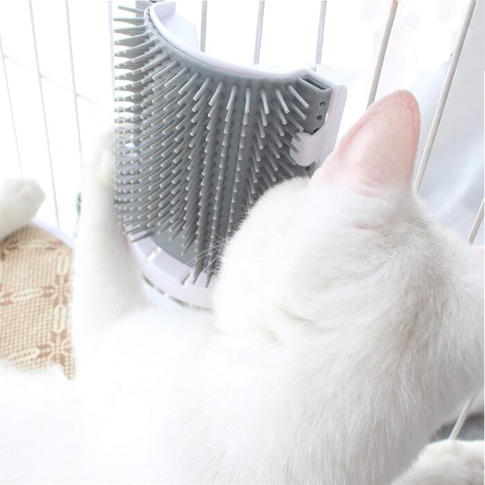 Щітка для котів, аксесуар для грумінгу, масажна щітка для довгошерстих та короткошерстих котів (сірий)