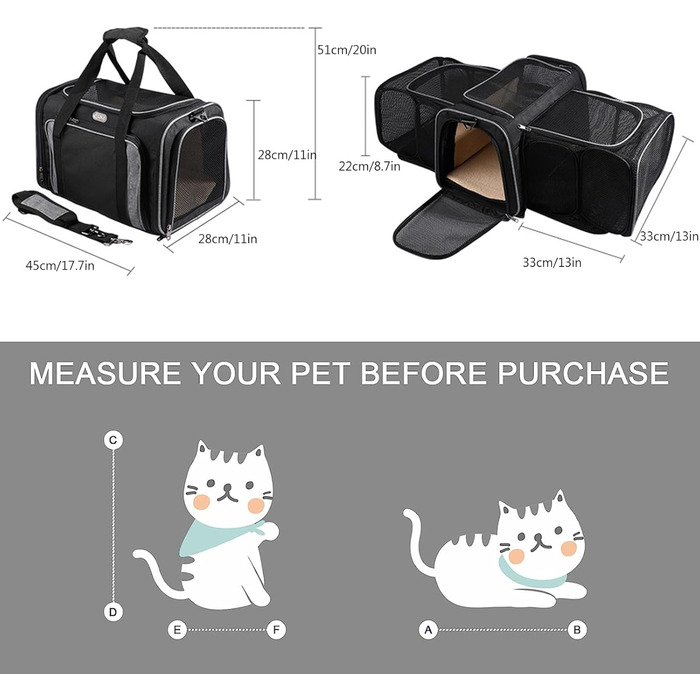 Транспортна переноска для кота/собаки Ruyiczb, розширювана, сіра