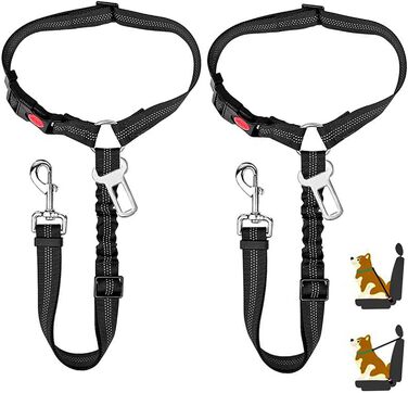 Автогурт для собак у машину, 2 в 1: ремінь та амортизатор, для всіх порід, 2 шт.