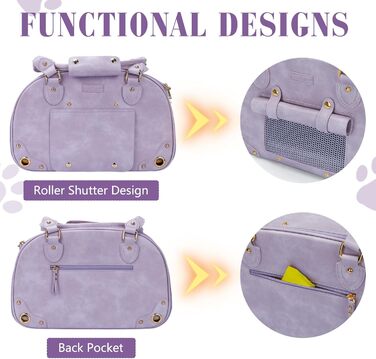 Трансформер для котів та маленьких собак PetsHome, переноска для тварин, водонепроникна, преміум-нейлон, фіолетовий (38x20x25 см)