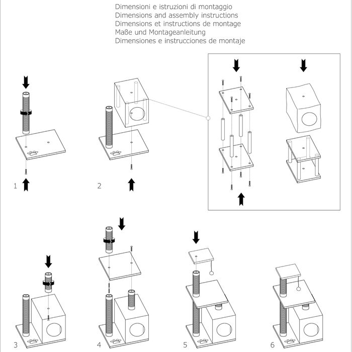 Дерев'яний комплекс для котів Beltom з огородженим будиночком, 85 см, бежевий