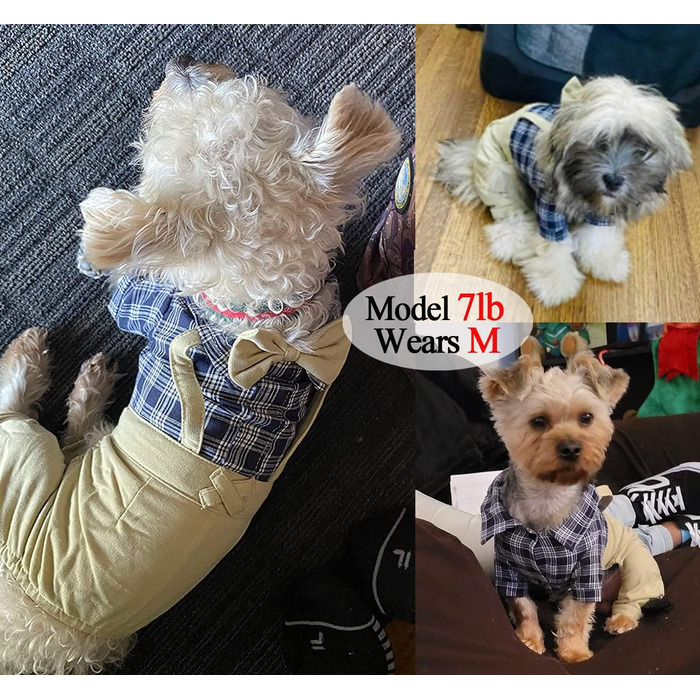 Сорочка для собак: класичний картатий комбінезон-одяг для собак, котів. Ідеально для свят, повсякденного носіння. Розмір X-Large, колір хакі.