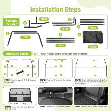 Бар'єр для собак у машину, 142.2 см, для позашляховиків, SUV, легкових авто, захист заднього сидіння, сітка-перегородка, зручна подорож