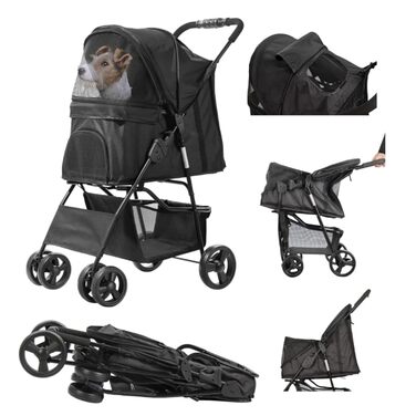 Візок для собак Сенна сірий (чорний)