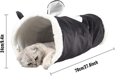 Туннель-іграшка для котів DHGTEP, складаний, з віконцем, чорний