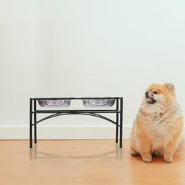 Підставка для мисок для собак TEKEPL: 2 миски з нержавіючої сталі, стійка годівниця для тварин, антиковзаюча, для води та корму