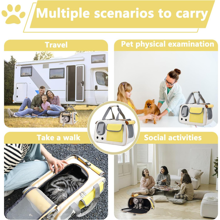 Транспортна переноска для котів та собак, складна, легка та міцна, сертифікована для авіаперевезень, з дихаючою сіткою та надійними застібками, ідеальна для подорожей (зелена)