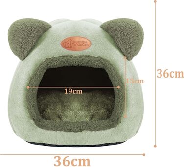 Кішка-будиночок: зручне ліжко-хатинка для котів середніх розмірів (зелене)