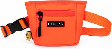 Сумка для ласощів для собак з металевим кліпом на пояс, міцна застібка-магніт, велика місткість, диспенсер для пакетів для вигулу (Помаранчевий)