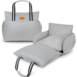 Автокрісло для собак (водостійкий бустер) з ручками та кишенями, до 13,6 кг – сірий