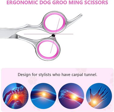 Набір для грумінгу собак, 4 частини: ножиці для нігтів, ножиці для стрижки, витончувальні ножиці та гребінець. З нержавіючої сталі, для собак, котів та інших тварин