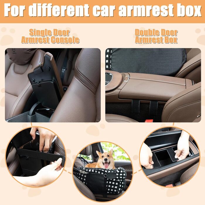 Автокрісло для собак - підставка для тварин у машину, з ременем безпеки та м'яким сидінням, чорний (до 6,8 кг)