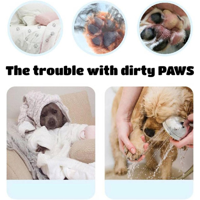 Портативний очищувач лап для собак, силіконовий, рожевий. Очищувач лап для собак 360° з масажем та доглядом за брудними кігтями.