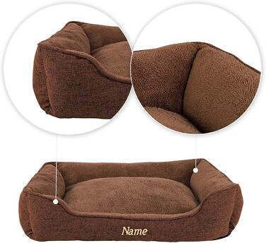 М'яке ліжко для собак Lionto знімний чохол, 110x80 см, коричневе, з антиковзким дном