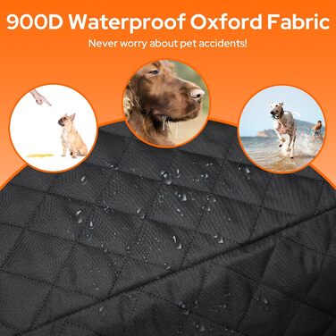 Захист для заднього сидіння автомобіля для собак: водовідштовхуючий килимок, універсальний для всіх авто, SUV та багажника, з металевим кліпом