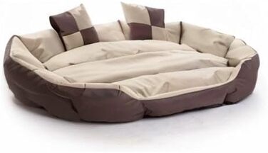Крісло-лежанка для собак та котів ESTEXO, лежанка для тварин, м'яка, антиковзаюча, 110x80x23 см, коричневий/бежевий